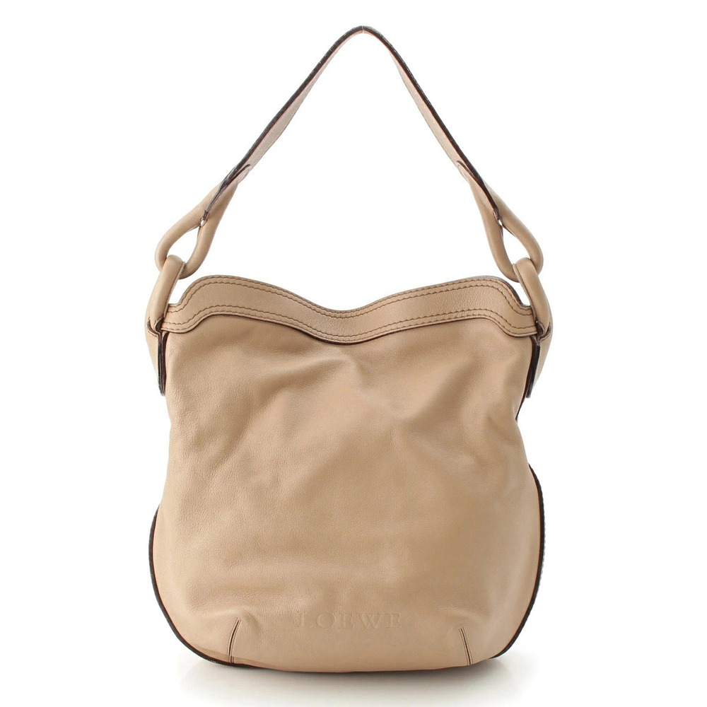 Loewe Switch Runner Leather Hobo Bag Beige Cream